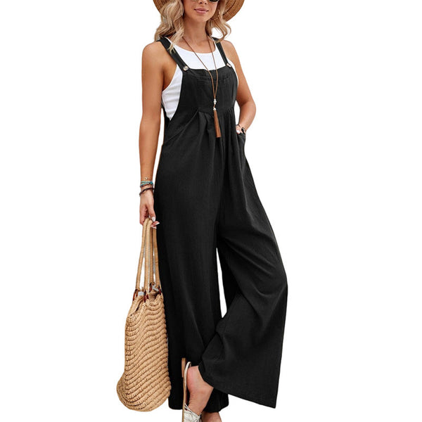 Women Long Bib Pants Overalls Casual Loose Rompers Jumpsuits With Pockets Comfortable Jumpsuits Rompers & Playsuits