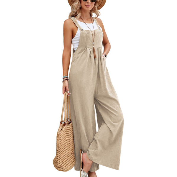 Women Long Bib Pants Overalls Casual Loose Rompers Jumpsuits With Pockets Comfortable Jumpsuits Rompers & Playsuits