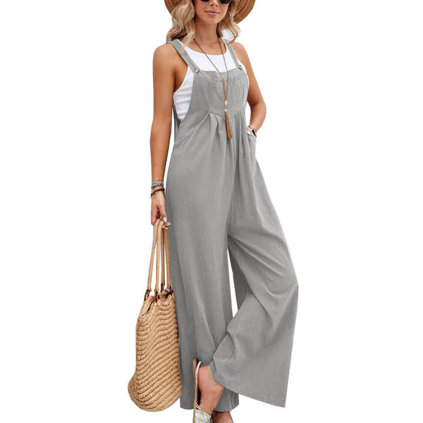 Women Long Bib Pants Overalls Casual Loose Rompers Jumpsuits With Pockets Comfortable Jumpsuits Rompers & Playsuits