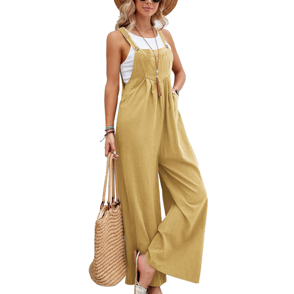 Women Long Bib Pants Overalls Casual Loose Rompers Jumpsuits With Pockets Comfortable Jumpsuits Rompers & Playsuits