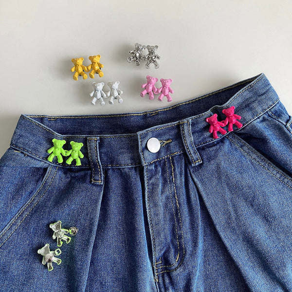 Teddy Bear Pin Belt For Snug Jeans Female Ornament Invisible Ornaments Belt Buckles
