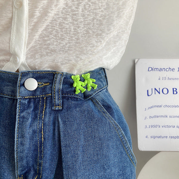 Teddy Bear Pin Belt For Snug Jeans Female Ornament Invisible Ornaments Belt Buckles