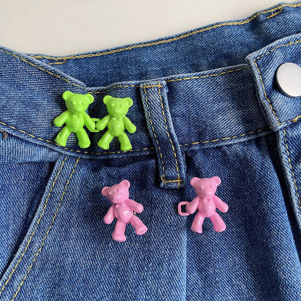 Teddy Bear Pin Belt For Snug Jeans Female Ornament Invisible Ornaments Belt Buckles