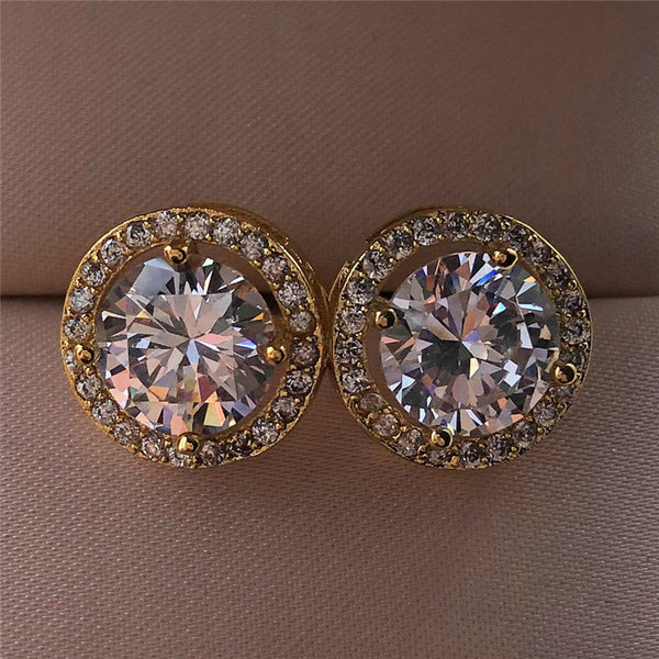 Veile Studios Round Diamond Classic Timeless Design Earrings
