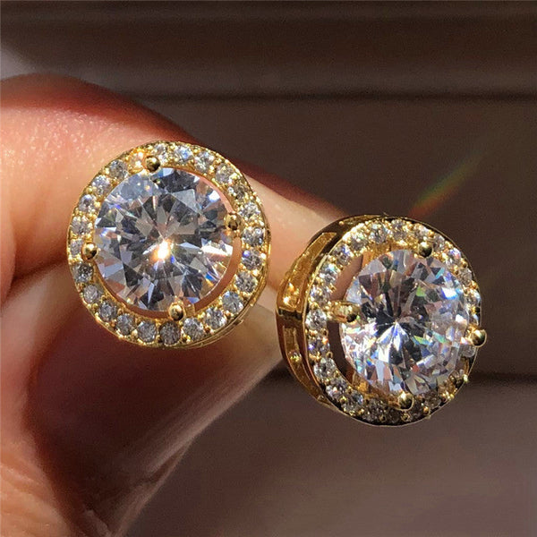 Veile Studios Round Diamond Classic Timeless Design Earrings