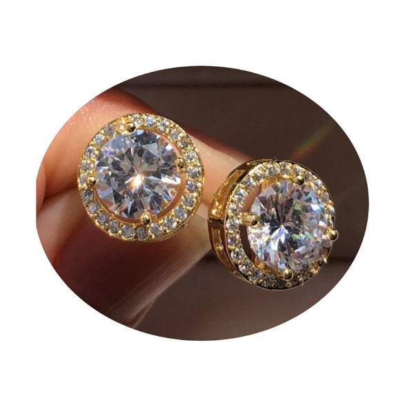 Veile Studios Round Diamond Classic Timeless Design Earrings