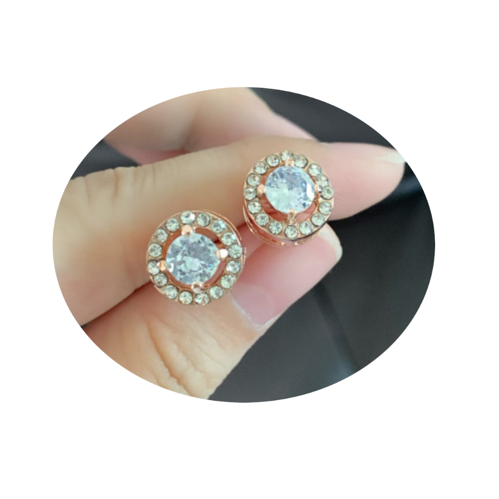 Veile Studios Round Diamond Classic Timeless Design Earrings