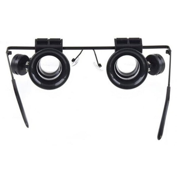 Classic 20 Times High Definition Magnifying Glass Precision Instrument Repair Maintenance Double Glasses Wearing Magnifier Black Low Vision Magnifiers