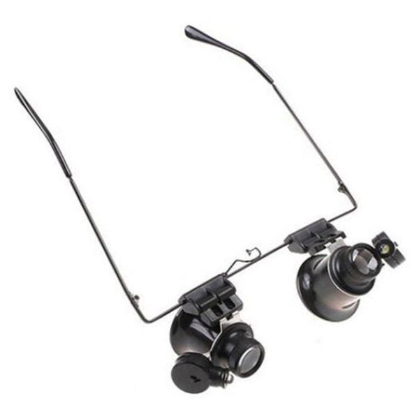 Classic 20 Times High Definition Magnifying Glass Precision Instrument Repair Maintenance Double Glasses Wearing Magnifier Black Low Vision Magnifiers