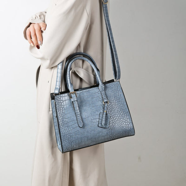 Classic Alligator Pattern Pu Leather Shoulder Crossbody Bag Women Large Capacity Luxury Handbags