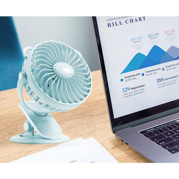 Clip Fan Usb Desktop Office Mini Dormitory Light Blue Portable Fans