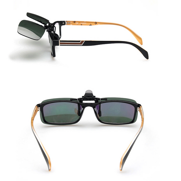2Pc Clip On Style Sunglasses Uv400 Polarized Fishing Eyewear Day Time Night Vision Glasses Large