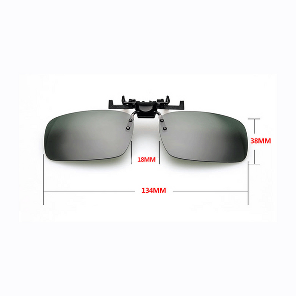 2Pc Clip On Style Uv400 Polarized Fishing Eyewear Day Time Night Vision Glasses Large Sunglasses