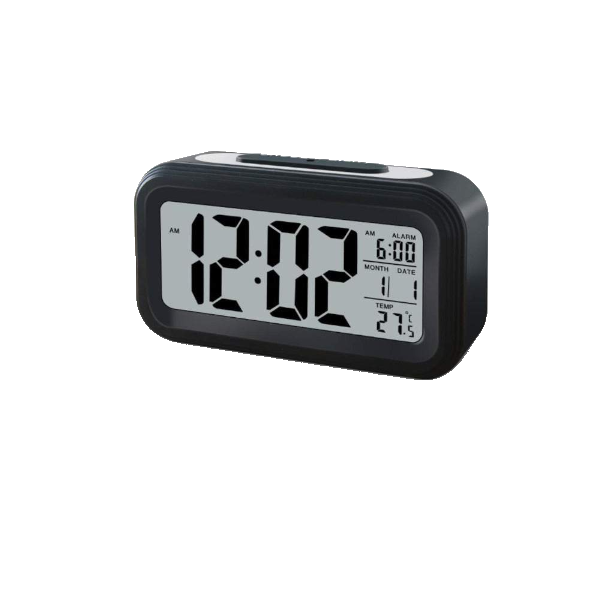 Clocks Lcd Alarm Battery Operated Cordless Digital Smart Sensor Night Light Date Snooze Temperature 12 / 24Hr Switchable Simple Operation For Kids Hea