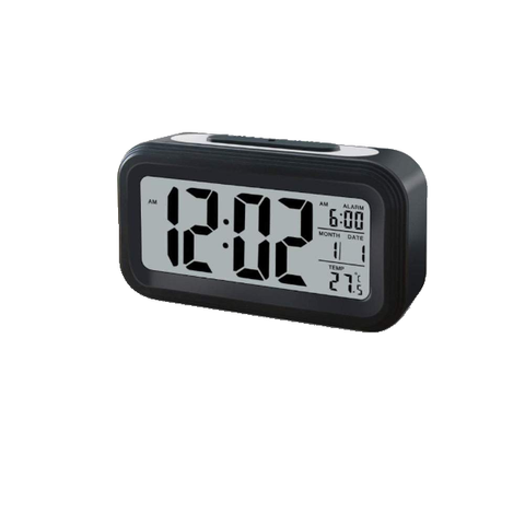 Clocks Lcd Alarm Battery Operated Cordless Digital Smart Sensor Night Light Date Snooze Temperature 12 / 24Hr Switchable Simple Operation For Kids Hea