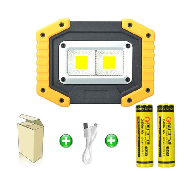 Cob 30W Led Work Light Rechargeable Portable Waterproof Flood Lights For Outdoor Camping Hiking Emergency Car Repairing Job Site Lighting Torches & Wo