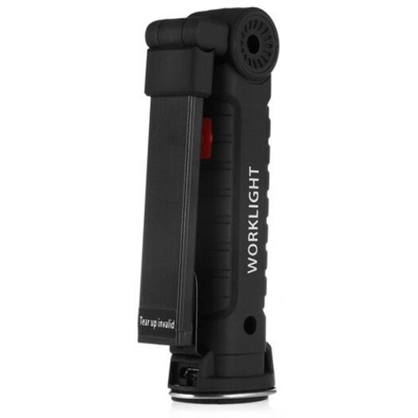 Cob Folding Emergency Light Black With Clip Flashlights