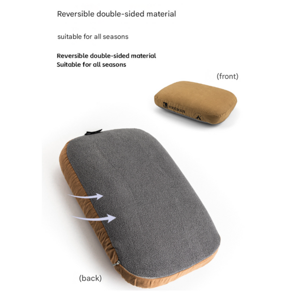 Coffee Reversible Memory Foam Travel Pillow All Season Comfort Neck Support For Deep Sleep & Portability Pillows