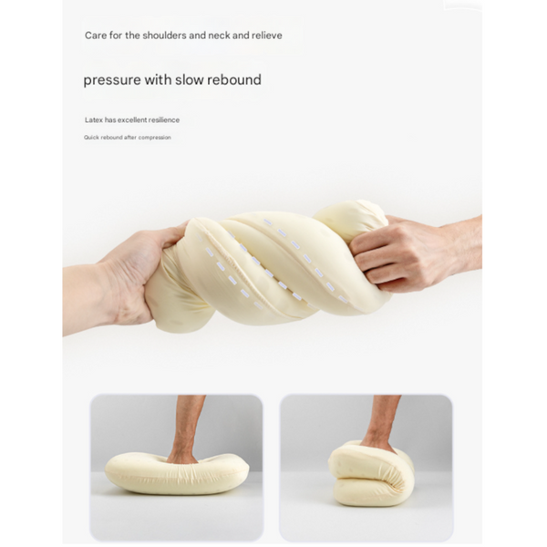 Coffee Reversible Memory Foam Travel Pillow All Season Comfort Neck Support For Deep Sleep & Portability Pillows