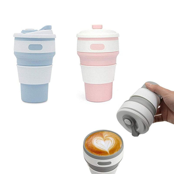 Coffee Cups Collapsible Silicone With Lid Mugs
