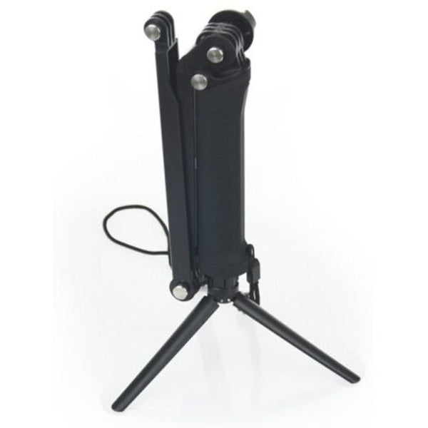 Collapsible Three Way Monopod Selfie Stick Mount Camera Grip Extension Arm Tripod Stand For Gopro Hero 6 / 5 4 3 Sj5000 Black Selfie Sticks