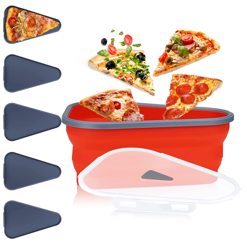 Collapsible Functional Pizza Slice Storage Container Food Storage Containers