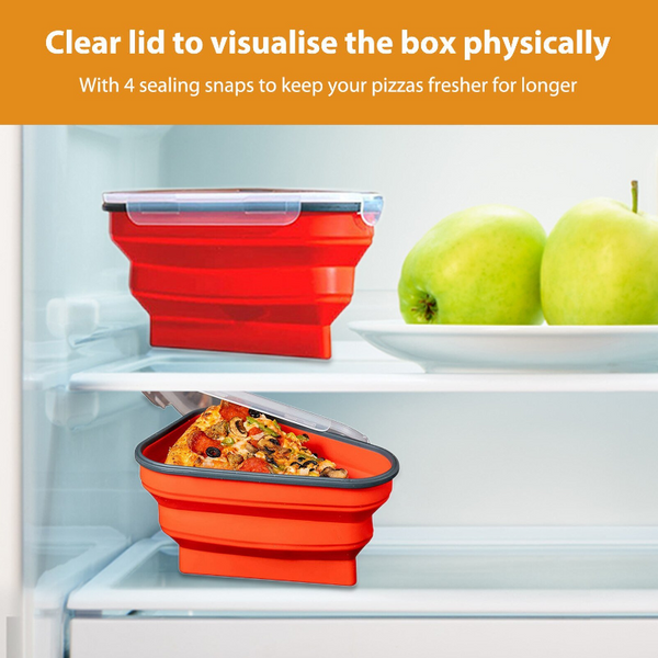 Functionas Cooking Containers Collapsible Functional Pizza Slice Storage Container Food Storage ...