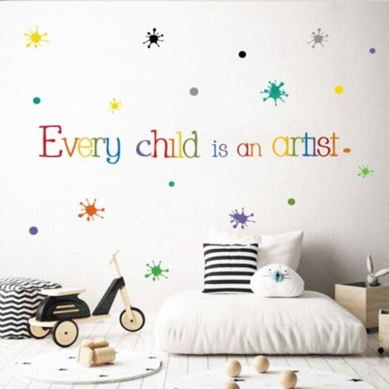 Color Words Quotes Pvc Wall Sticker Multi 60X15cm