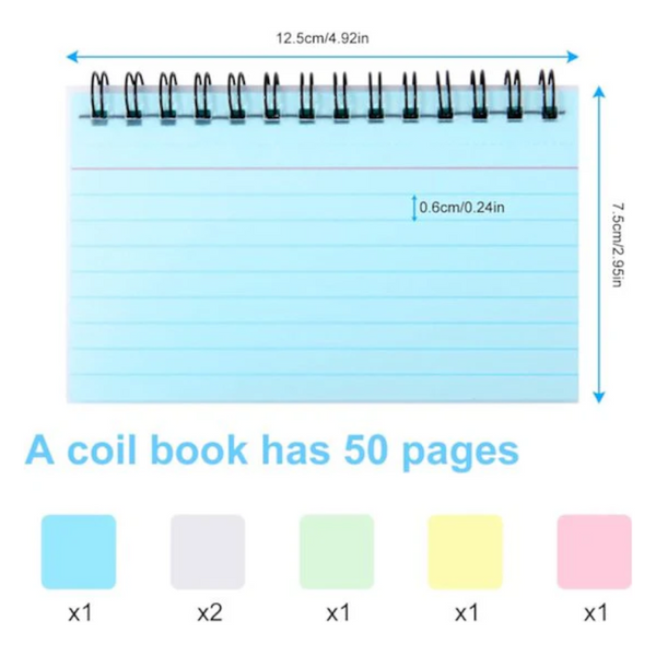 Color American Notepads Index Card Vocabulary Books Small 6 Pack Notebooks