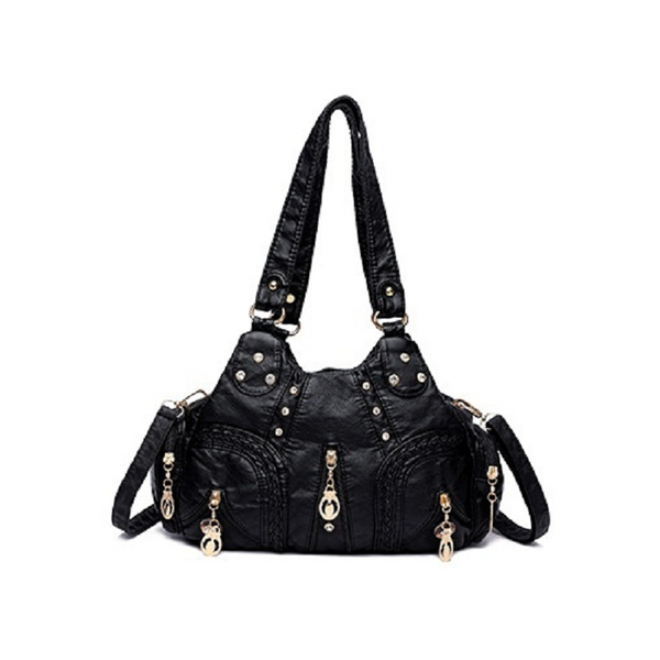 Women's Bags & Handbags Colored Mosaic Large Capacity Multilayer Washed Leather Handbag Product Information