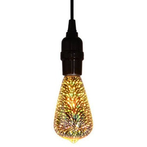 Colorful 3D Glass Pyrotechnic Led Bulb Transparent