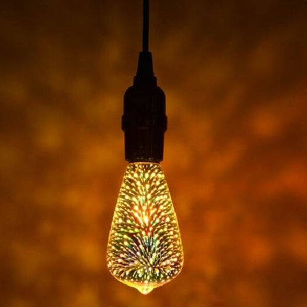 Colorful 3D Glass Pyrotechnic Led Bulb Transparent Light Bulbs