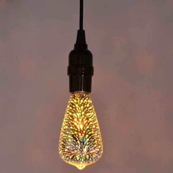 Colorful 3D Glass Pyrotechnic Led Bulb Transparent Light Bulbs