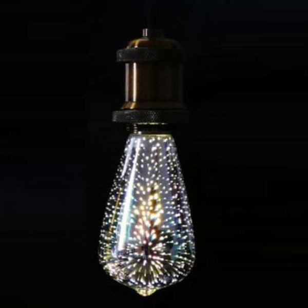 Colorful 3D Glass Pyrotechnic Led Bulb Transparent Light Bulbs