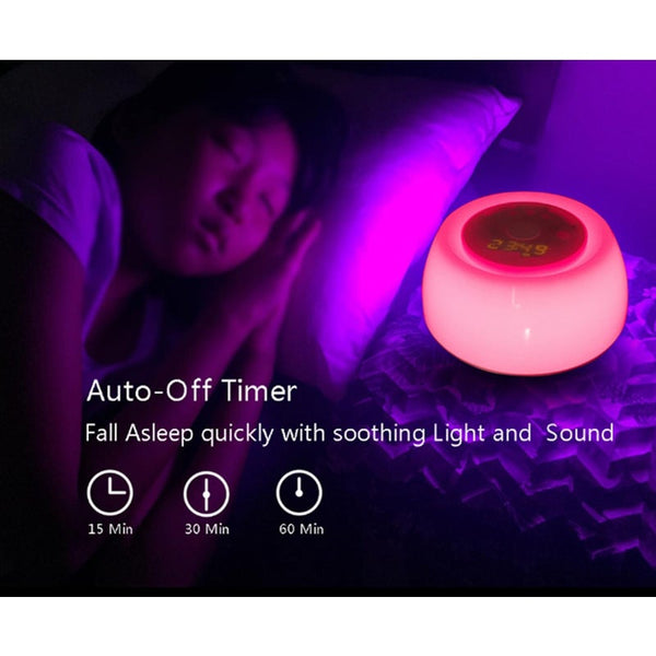Colorful Bedroom Night Light Simulation Sunrise Electronic Alarm Clock Wake Up Intelligent Sleep Night Lights