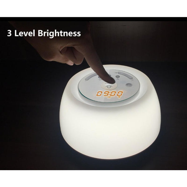 Colorful Bedroom Night Light Simulation Sunrise Electronic Alarm Clock Wake Up Intelligent Sleep Night Lights