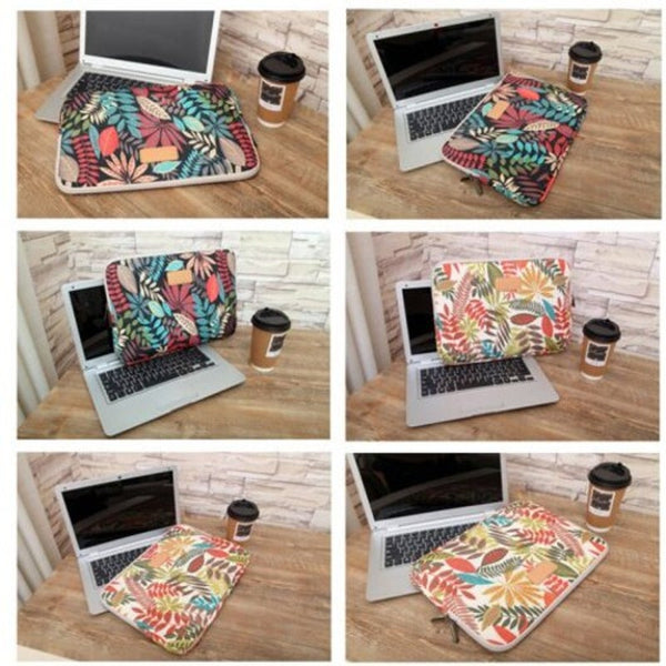 Colorful Leaf Notebook Sleeve Bag Laptop 15.6 Inch White Laptop Cases & Bags