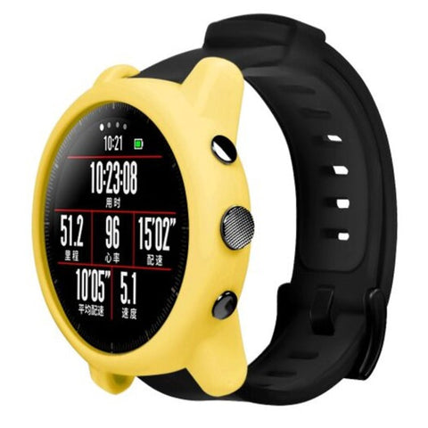 Soft Silicone Protector Watch Frame Case For Amazfit Stratos 2 / 2S Yellow