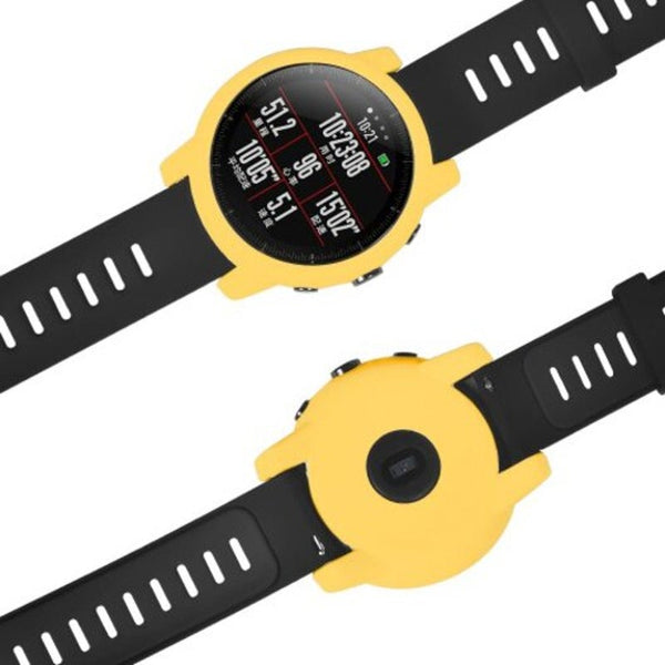 Soft Silicone Protector Watch Frame Case For Amazfit Stratos 2 / 2S Yellow