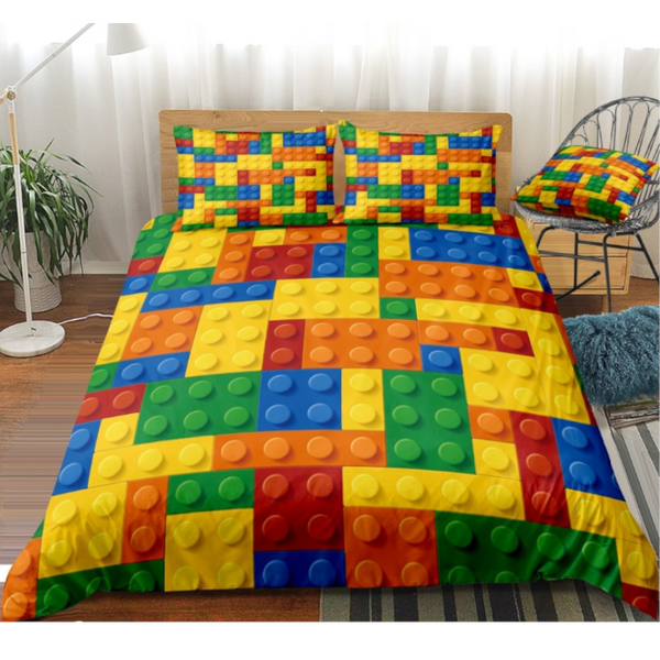Colourful Toy Building Blocks Printed Single Bed Duvet Cover Children's Quilt Covers