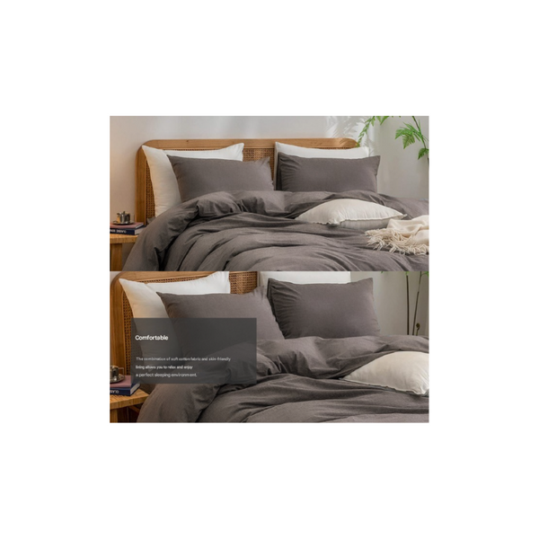 Elosung Navy Blue 1.8M (Duvet Cover 180*220Cm) Luxurious Soft Brushed Microfiber 4 Piece Bedding Set Pure Color Double With Fitted Sheet Quilt Covers