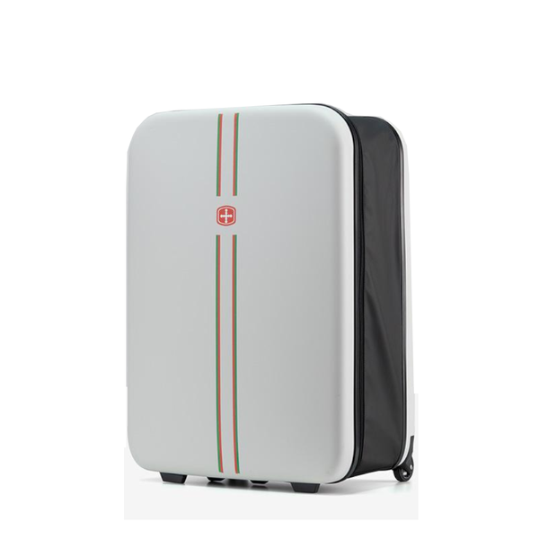 Compact Expandable Foldable Luggage Reinforced Alloy Handle & Silent Wheels(White) Suitcases