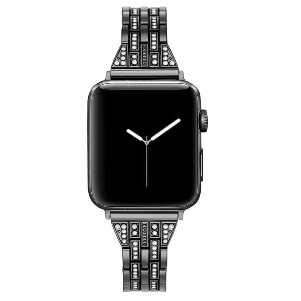 38Mm Apple Iwatch4 Stainless Steel Two Rows Of Diamond Strap Replacement Watch Bands