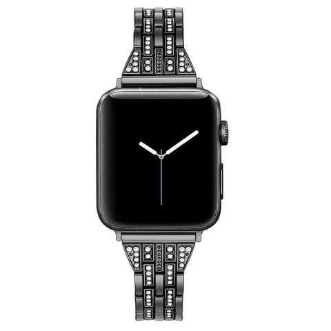 42Mm Apple Iwatch4 Stainless Steel Two Rows Of Diamond Strap Replacement