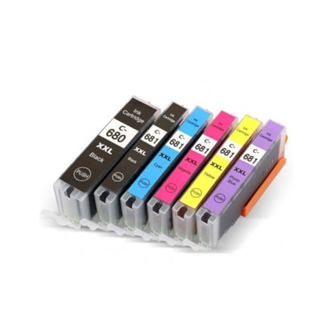 Compatible 18 Pack Canon Pgi-680Xxl Cli-681Xxl Extra High Yield Inkjet Cartridges Combo [3Bk,3Pbk,3C,3M,3Y,3Pb] For Use Printers