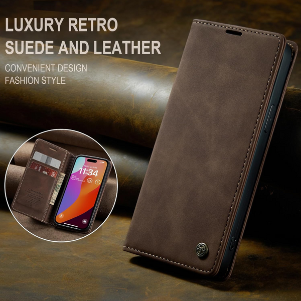 Compatible With Apple Iphone 13 Leather Flip Case Coffee Brown Cases Covers & Skins