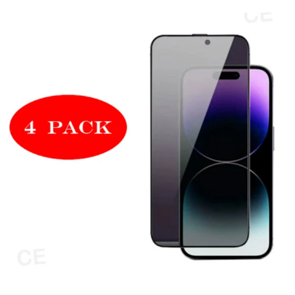 Compatible With Apple Iphone 15 Plus Privacy Glass Screen Protector 4 Pack Anti Spy Tempered Screen Protectors