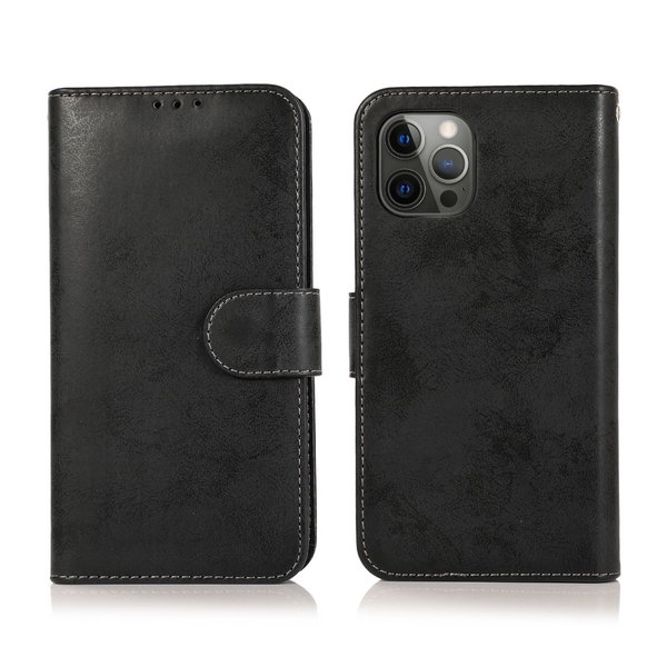 Compatible With Apple Iphone 16 Wallet Case Magnetic Black Cases Covers & Skins