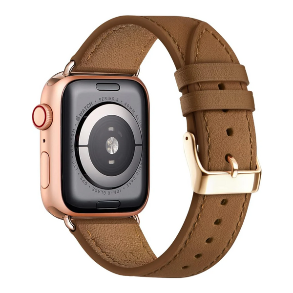 Compatible With Apple Watch Leather Strap Replacement Band Series 9 8 7 6 5 4 3 2 1 Ultra 38Mm 40Mm 41Mm Brown Watch Bands