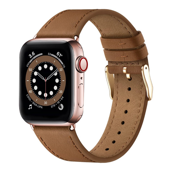 Compatible With Apple Watch Leather Strap Replacement Band Series 9 8 7 6 5 4 3 2 1 Ultra 38Mm 40Mm 41Mm Brown Watch Bands